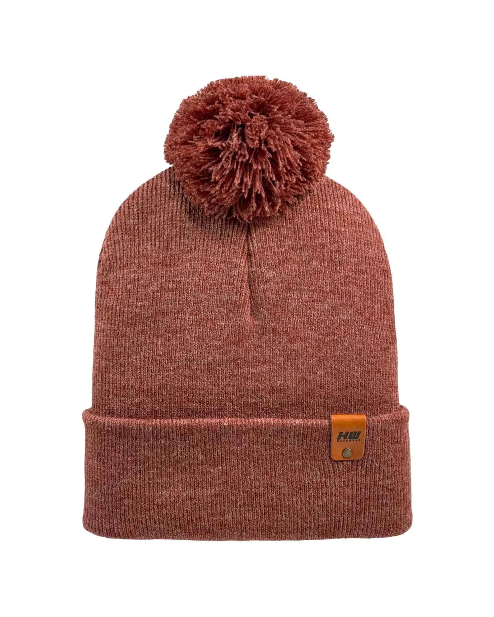 CPP1 HAAKWEAR PomPom Beanie - Made in USA - Rusty burgundy