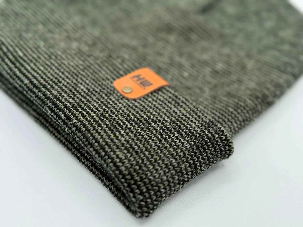 HAAKWEAR Classic Fusion Cuffed Beanie - Black / Green, Made in USA