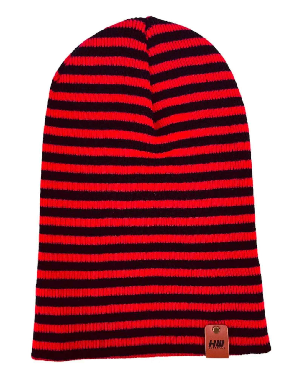 HAAKWEAR Classic RORO Cuffed Beanie / Hat - Black / Red, Made in USA