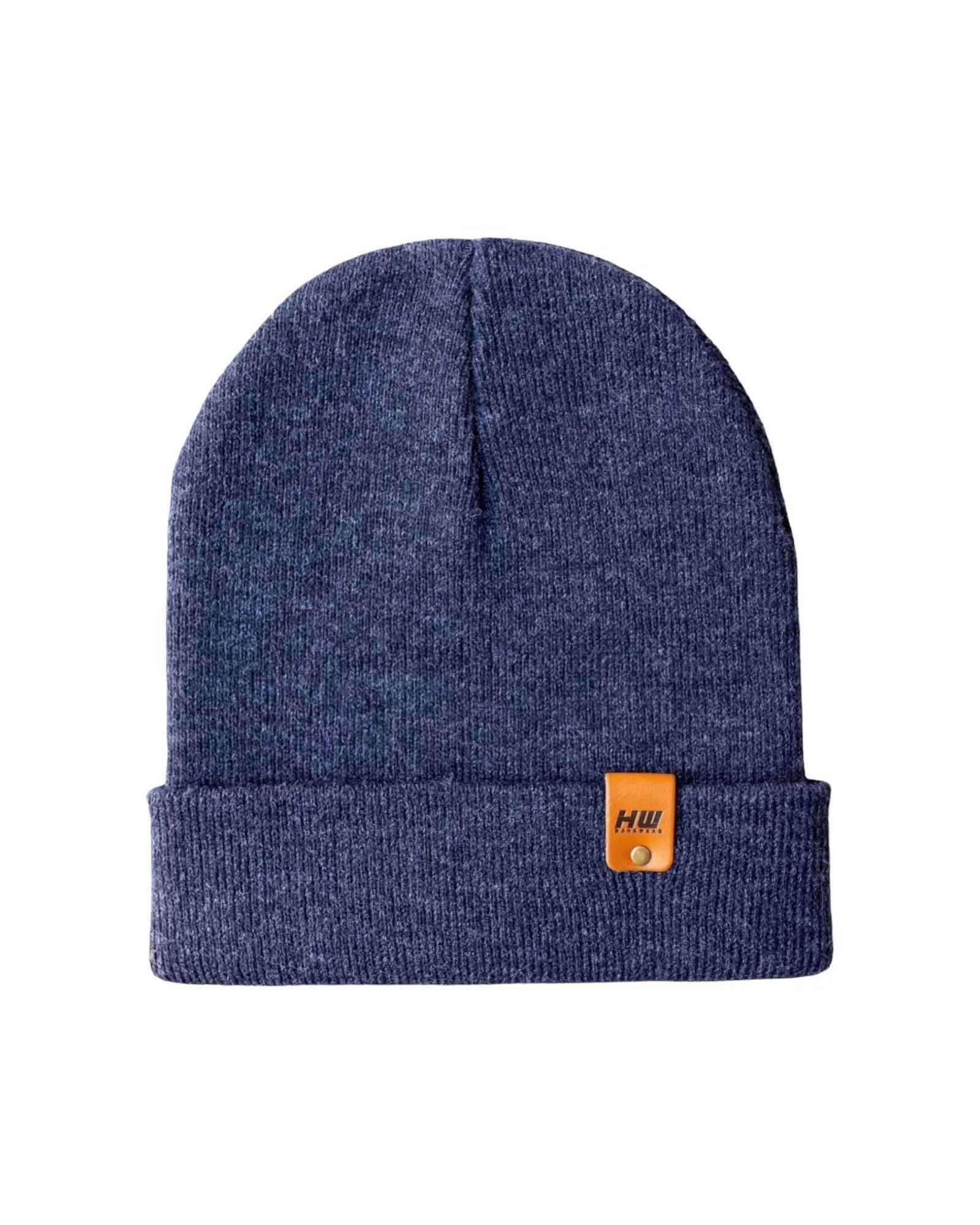 HAAKWEAR Denim Blue Knit Beanie - Cuffed Classic Hat, Made in USA