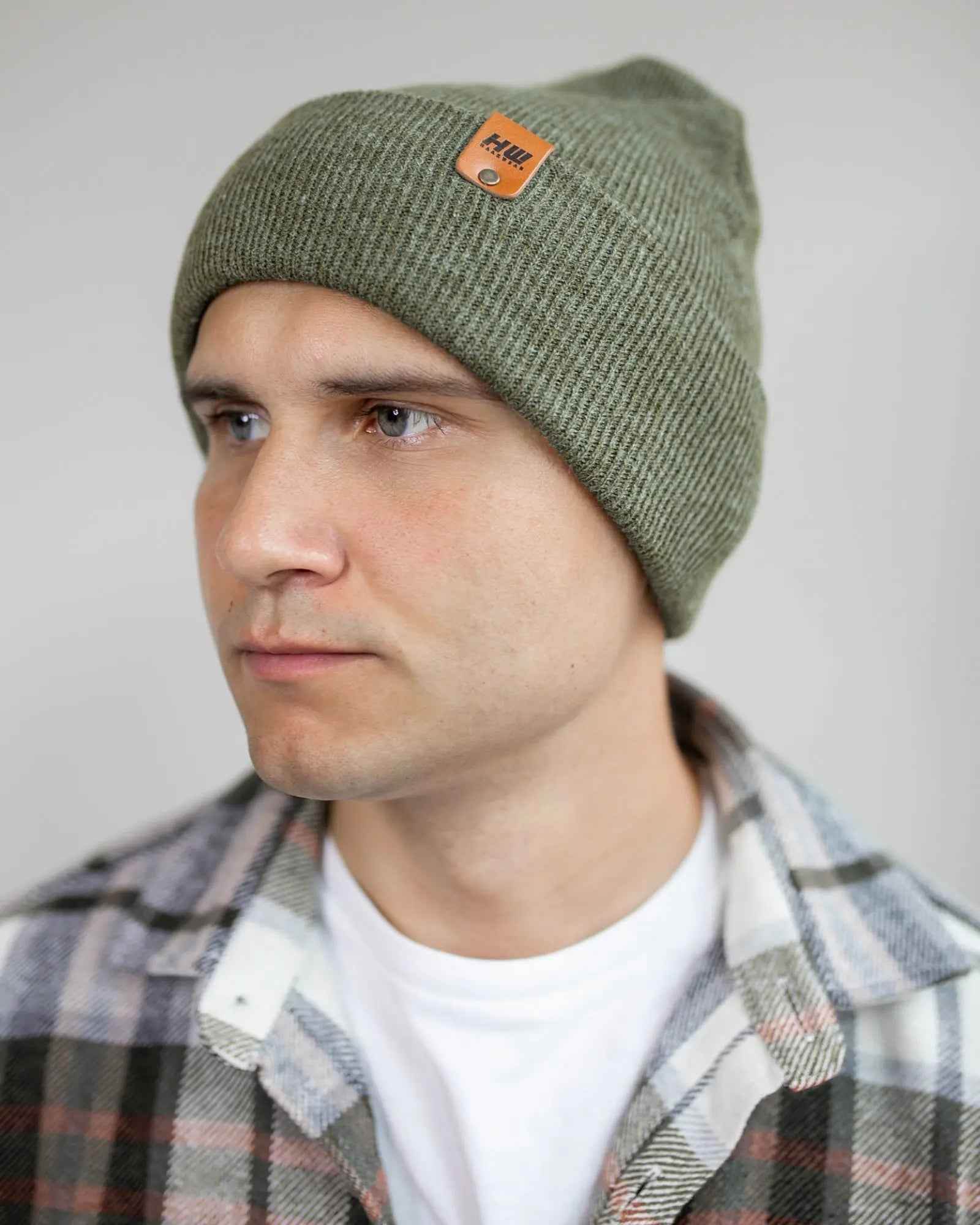 HAAKWEAR Knit Cuffed Classic Beanie / Hat - Forest Green, Made in USA