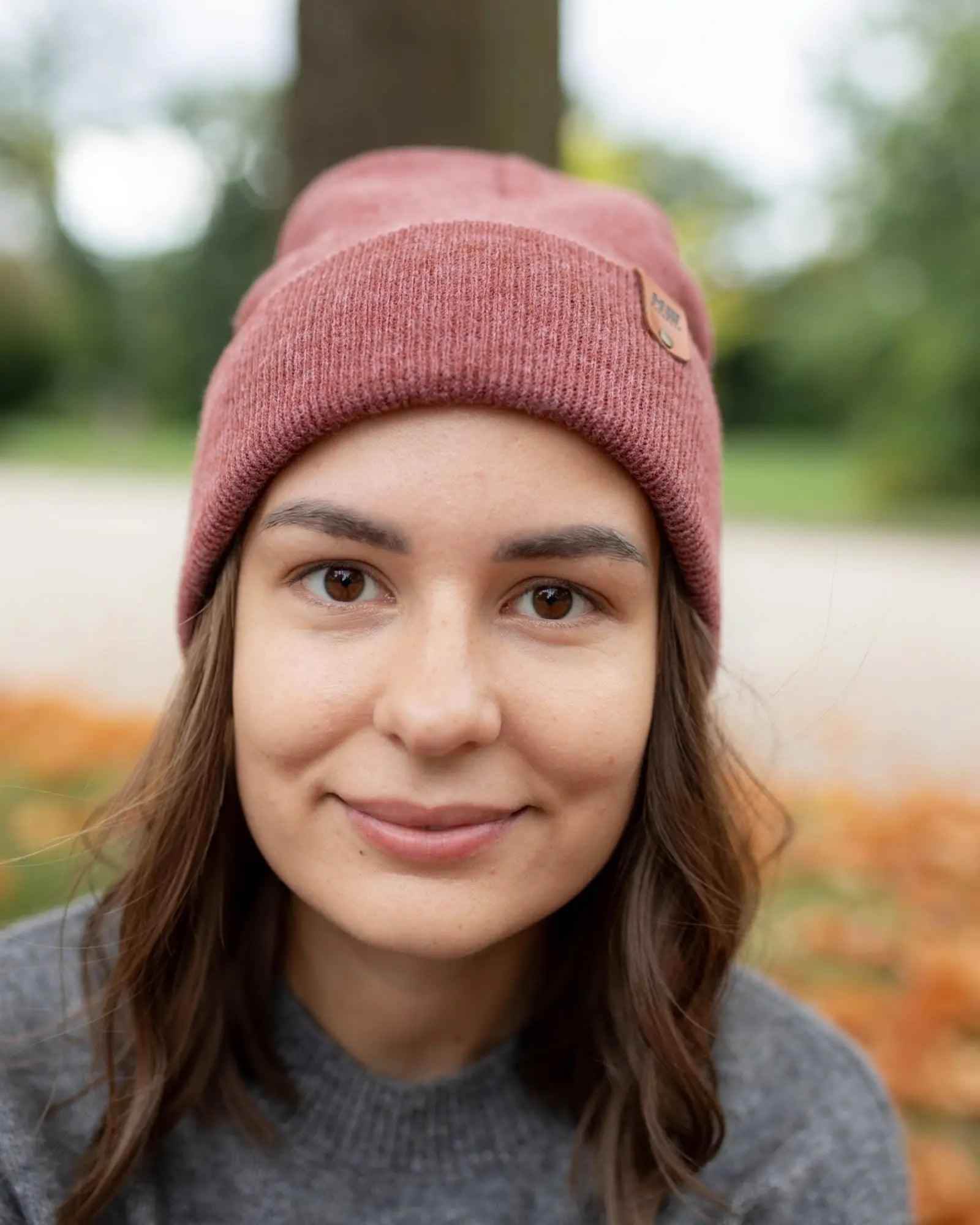 HAAKWEAR Knit Beanie - Cuffed Classic Hat in Rusty Burgundy, Made in USA