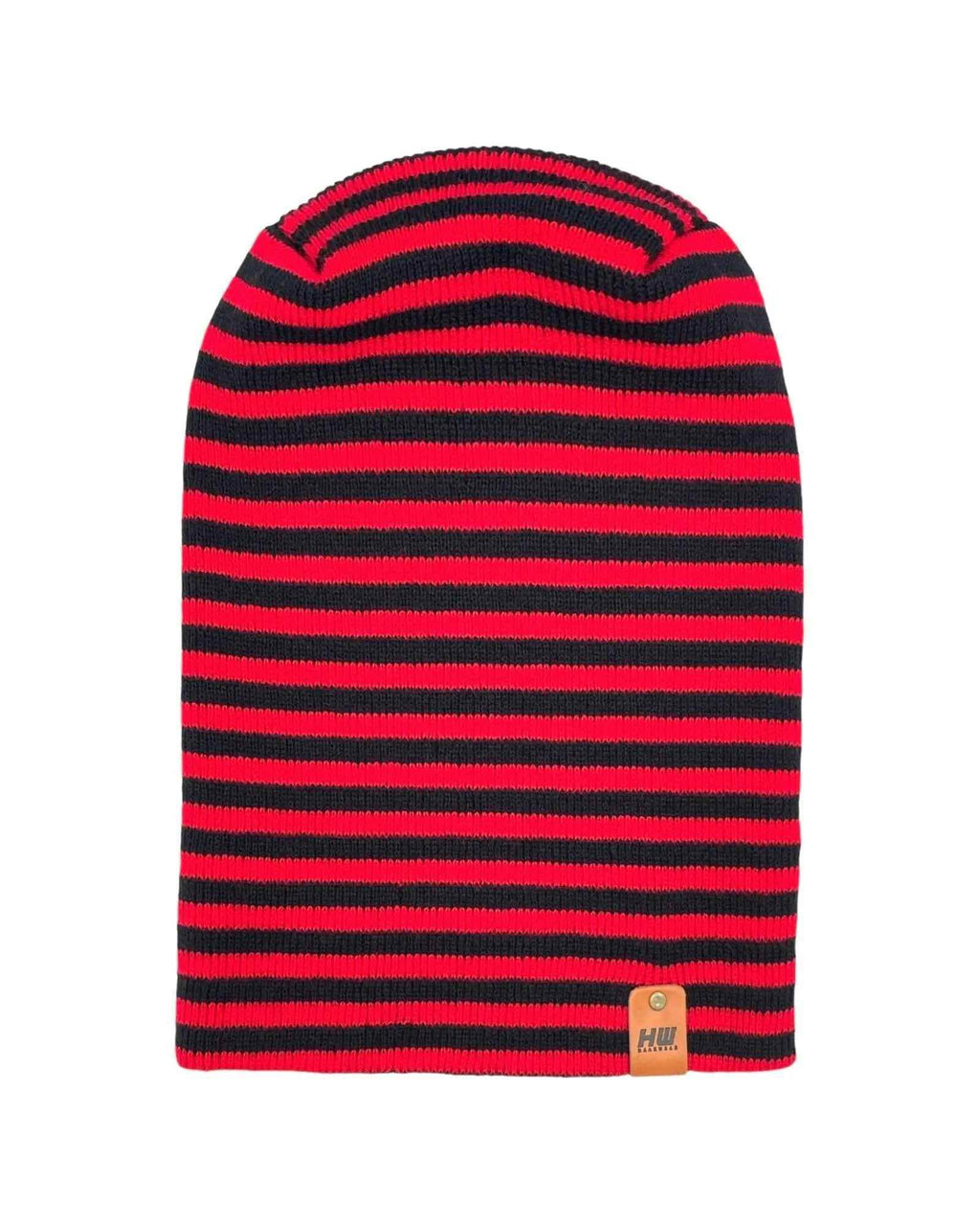 HAAKWEAR H Stitch RORO Cuffed Beanie (Patented) Black / Red, Made in USA