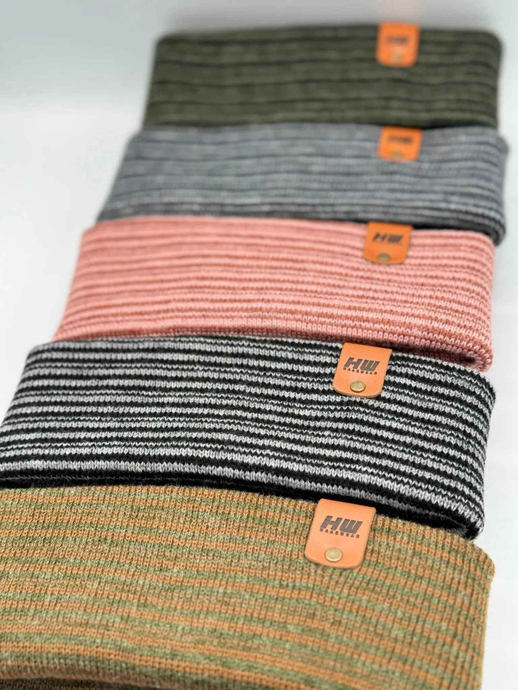 HAAKWEAR Traditional Contrast Cuffed Beanie / Hat - Burgundy / Pink, Made in USA