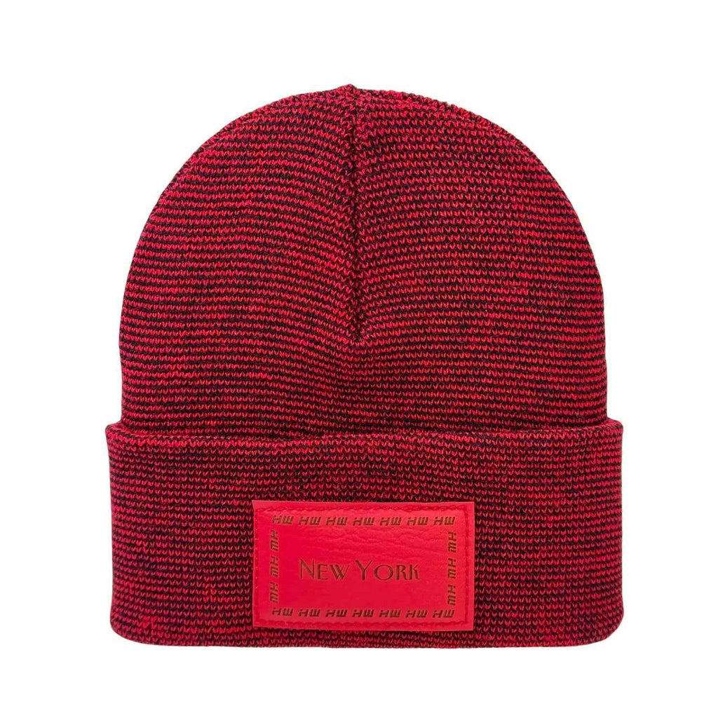 Haakwear New York Classic Fusion Cuffed Beanie / Hat, Made in USA (Limited Edition) - Black / Red Fusion