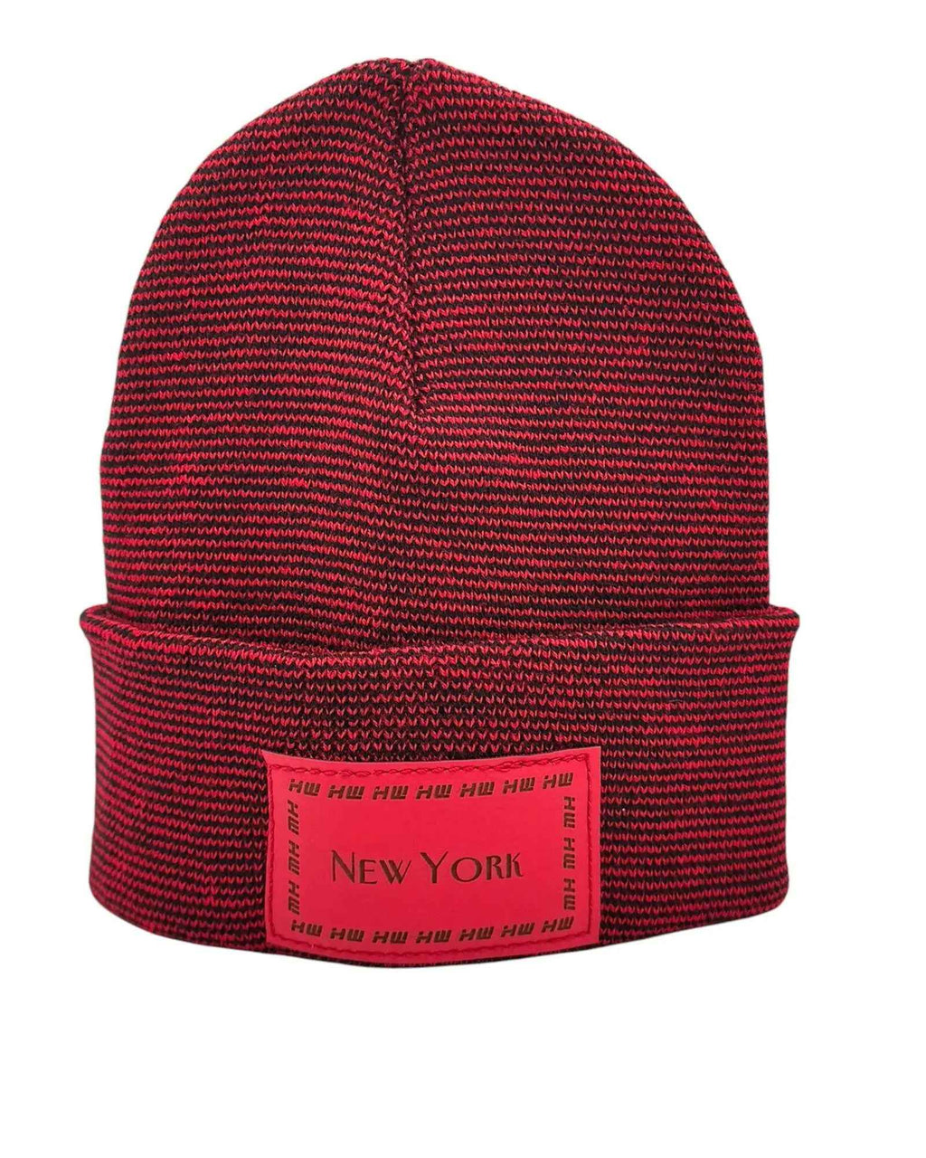 Haakwear New York Classic Fusion Cuffed Beanie / Hat, Made in USA (Limited Edition) - Black / Red Fusion