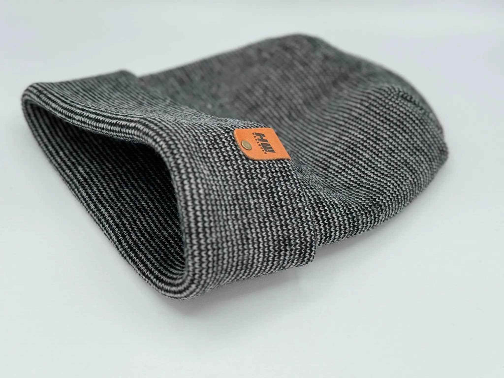 Haakwear H Stitch Fusion Cuffed Beanie / Hat (Patented Design) Black / Gray, Made in USA