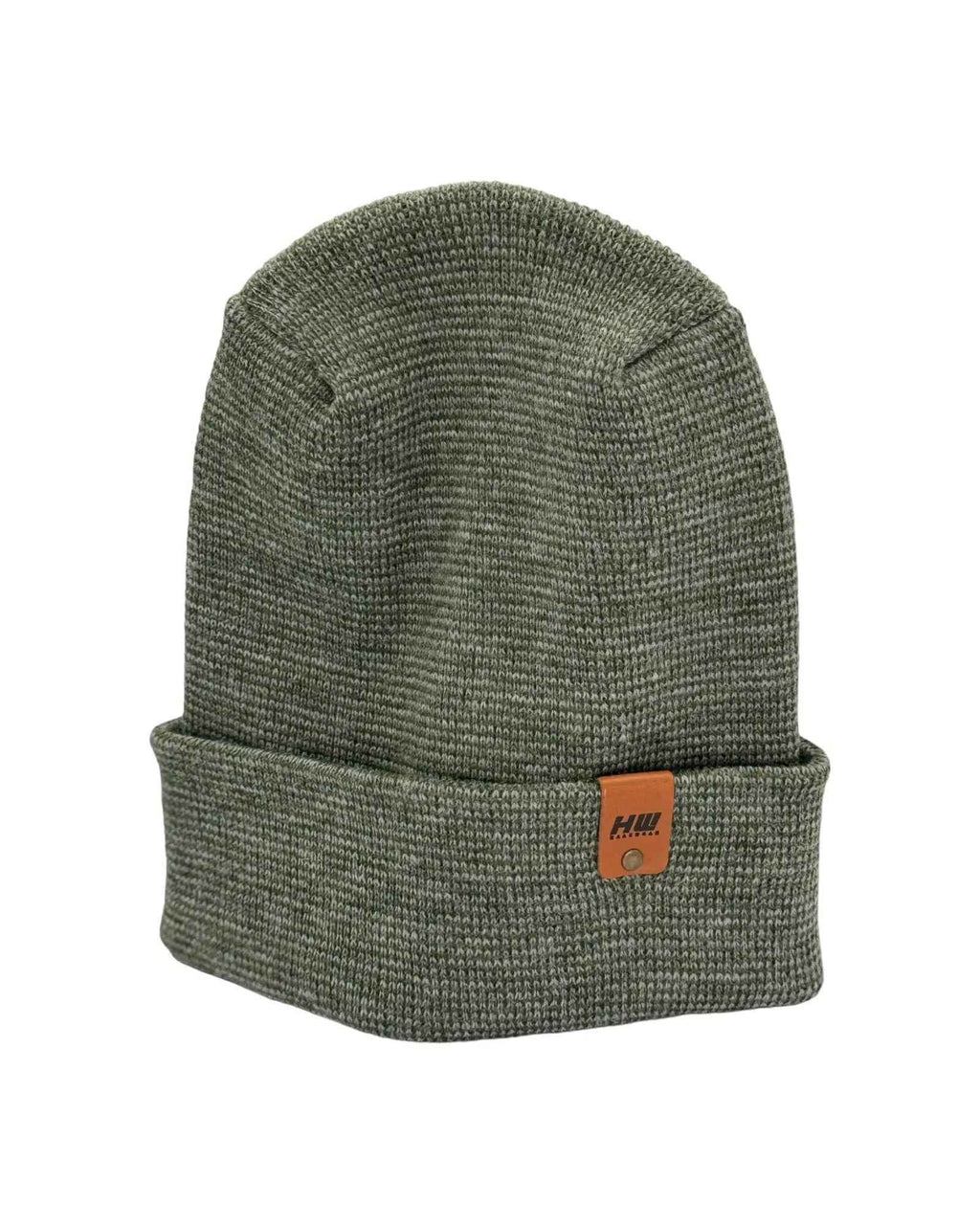 Haakwear H Stitch Fusion Cuffed Beanie / Hat (Patened Design) Gray / Green, Made in USA
