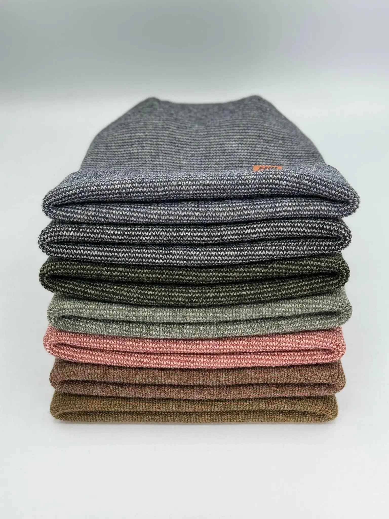 Haakwear H Stitch Fusion Cuffed Beanie / Hat (Patened Design) Gray / Green, Made in USA