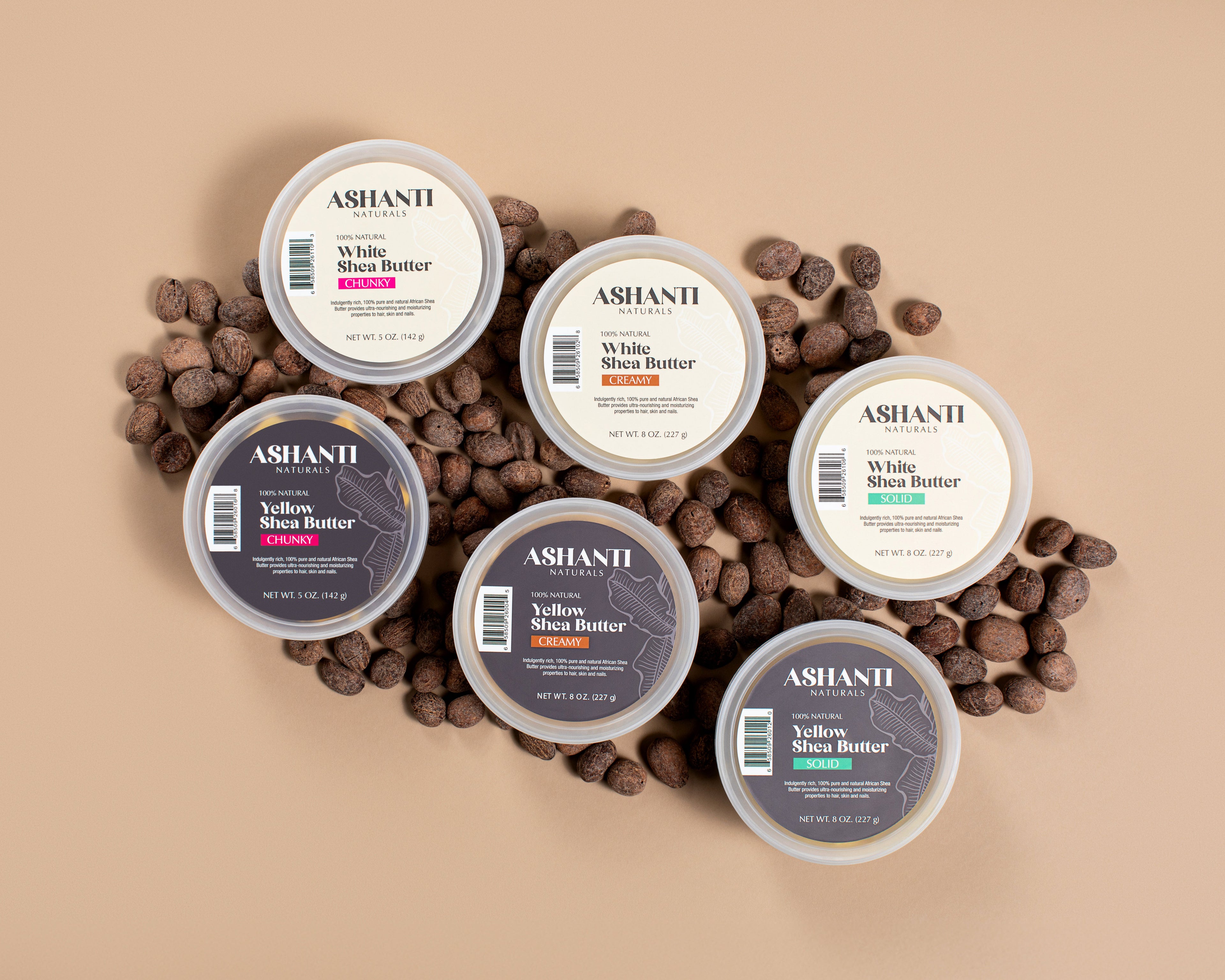 ASHANTI NATURALS 100% White Shea Butter- Chunky