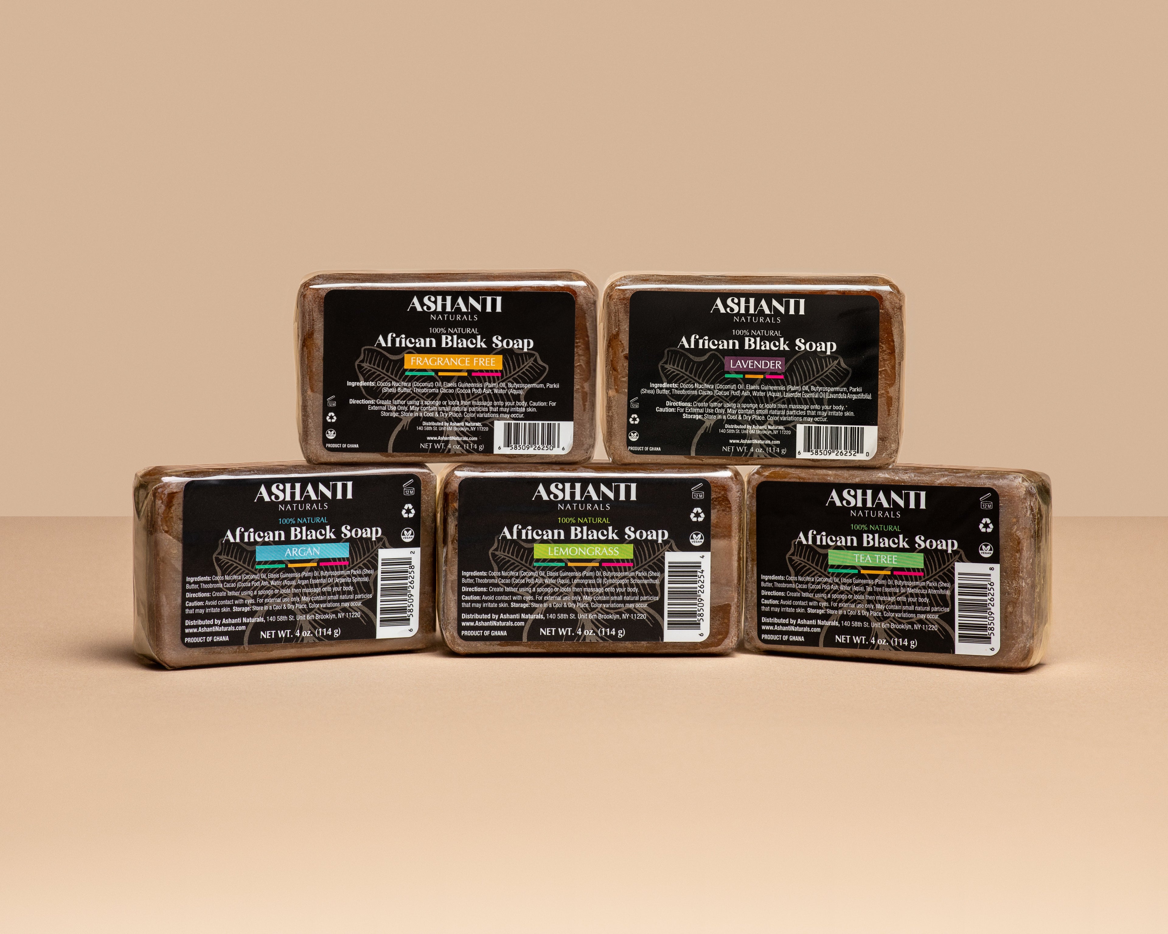 ASHANTI NATURALS 100% African Black Soap - Argan