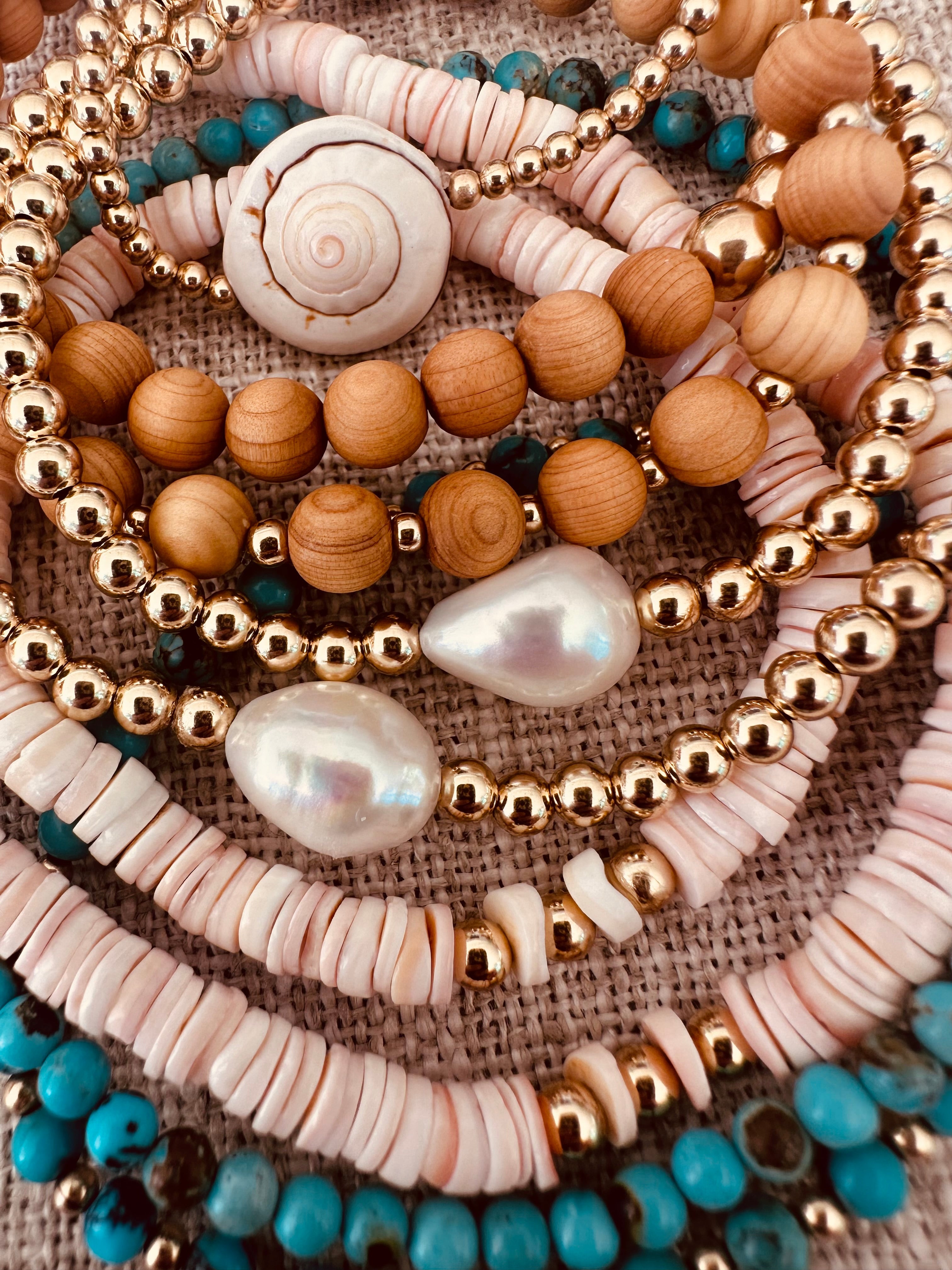 Pure Sea Shell + 14k Gold Filled || Stretch Anklet or Bracelet