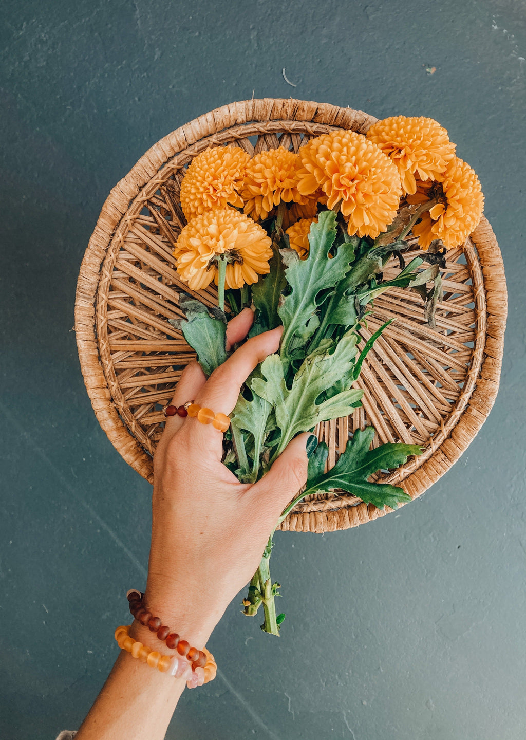Raw Honey Baltic Amber + 14K Gold Filled || Beaded Ring Stack