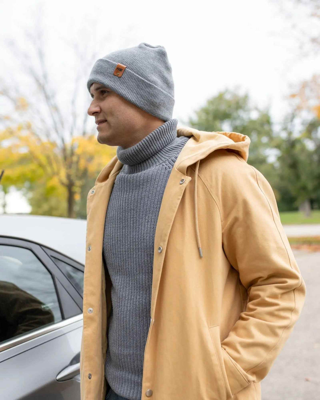 NEW HAAKWEAR H-Stitch Cuffed Beanie - Designed and Made in USA (Patented) - Koala Gray