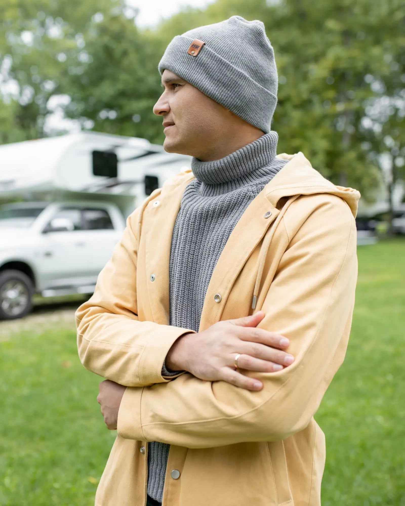 NEW HAAKWEAR H-Stitch Cuffed Beanie - Designed and Made in USA (Patented) - Koala Gray