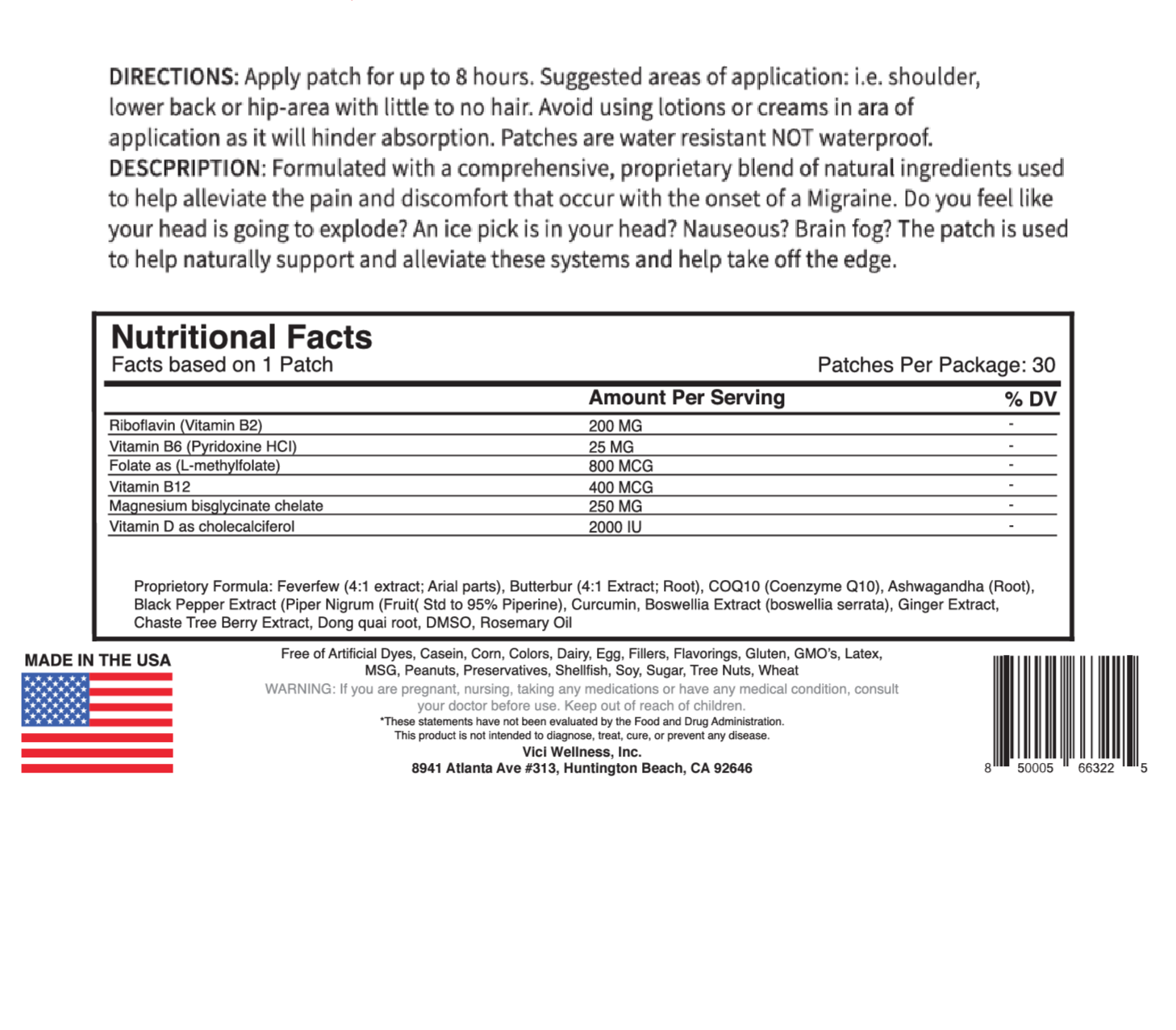 Top Rated! - Oh Mi-Graine Topical Patch by VICI Wellness