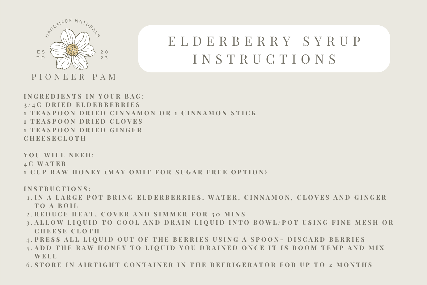 DIY Elderberry Syrup Kit