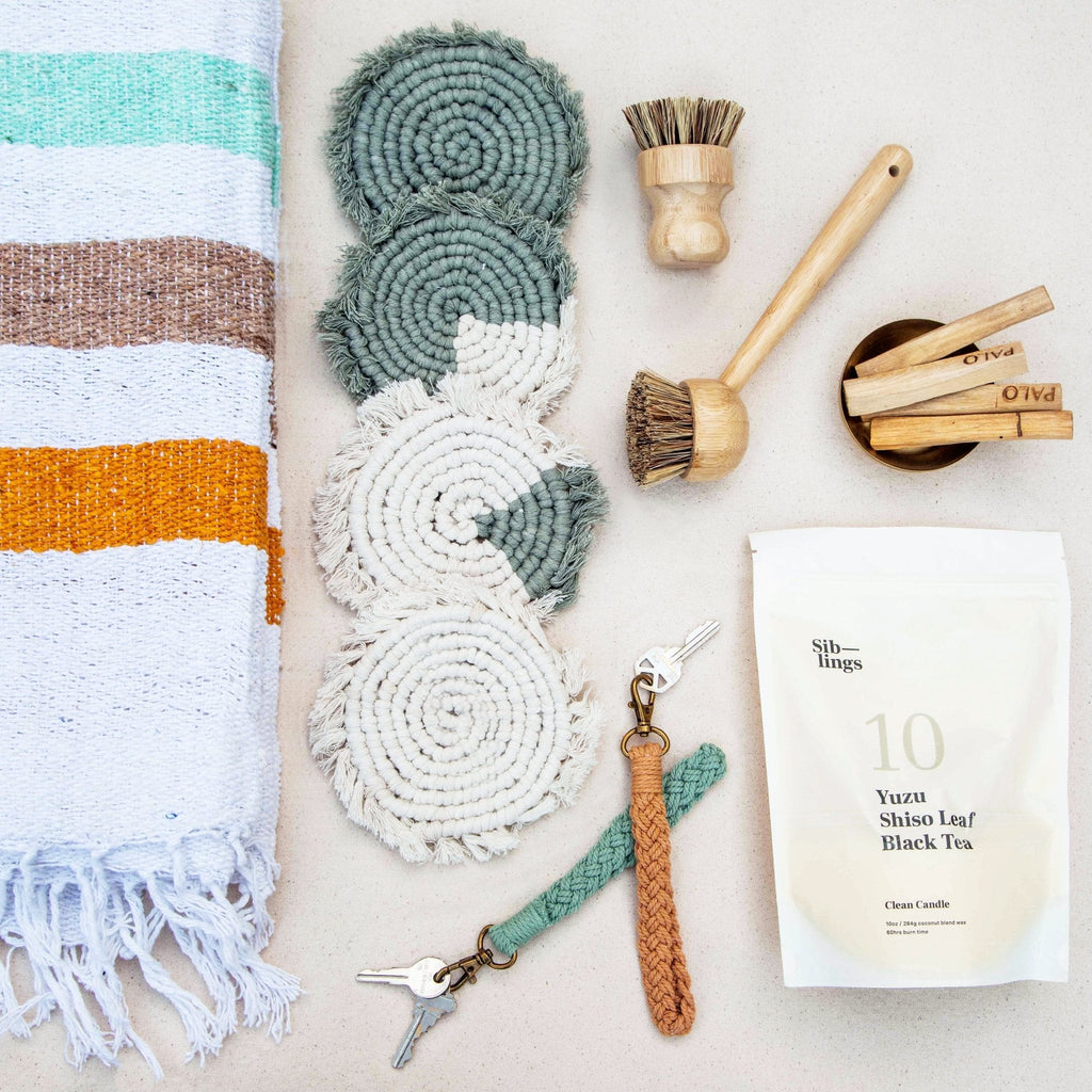 Handmade Macrame Coasters | Set of 4 Boho Drink Mats