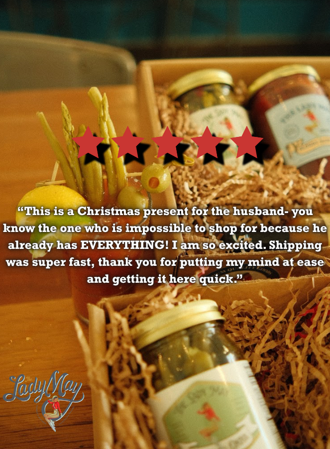 Deluxe Bloody Mary Gift Box - Complete Bar Set with Mix, Hot Sauce & Pickled Veggies | Lady May