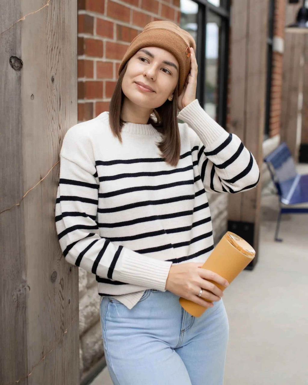 HAAKWEAR Camel Brown Beanie - Classic Knit Cuffed Hat Made in USA