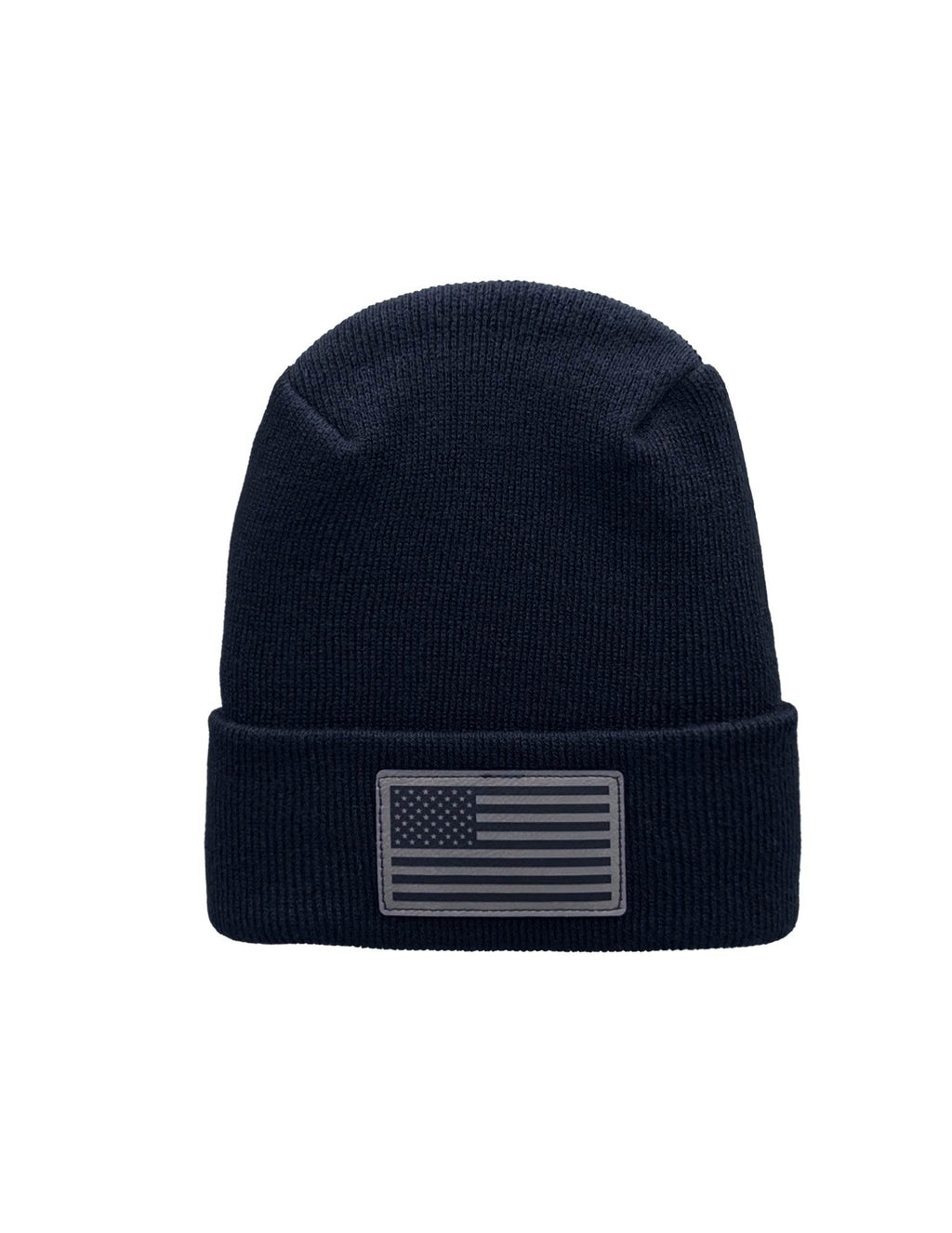 American Flag Beanie - H-Stitch Circular Knit Cuffed Beanie - Patented Design and Made in USA