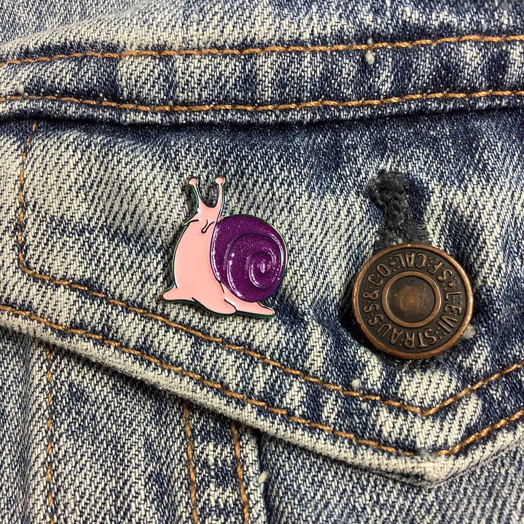 Pink and Purple Snail Enamel Pin