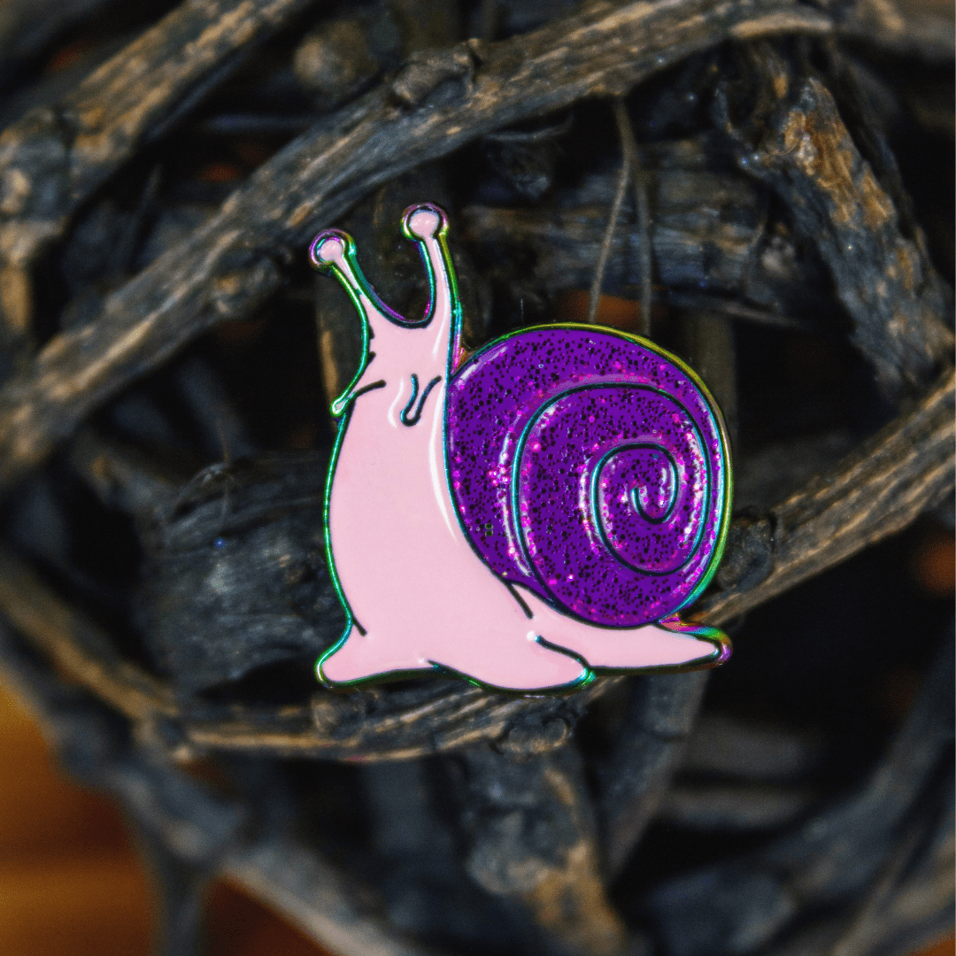 Pink and Purple Snail Enamel Pin