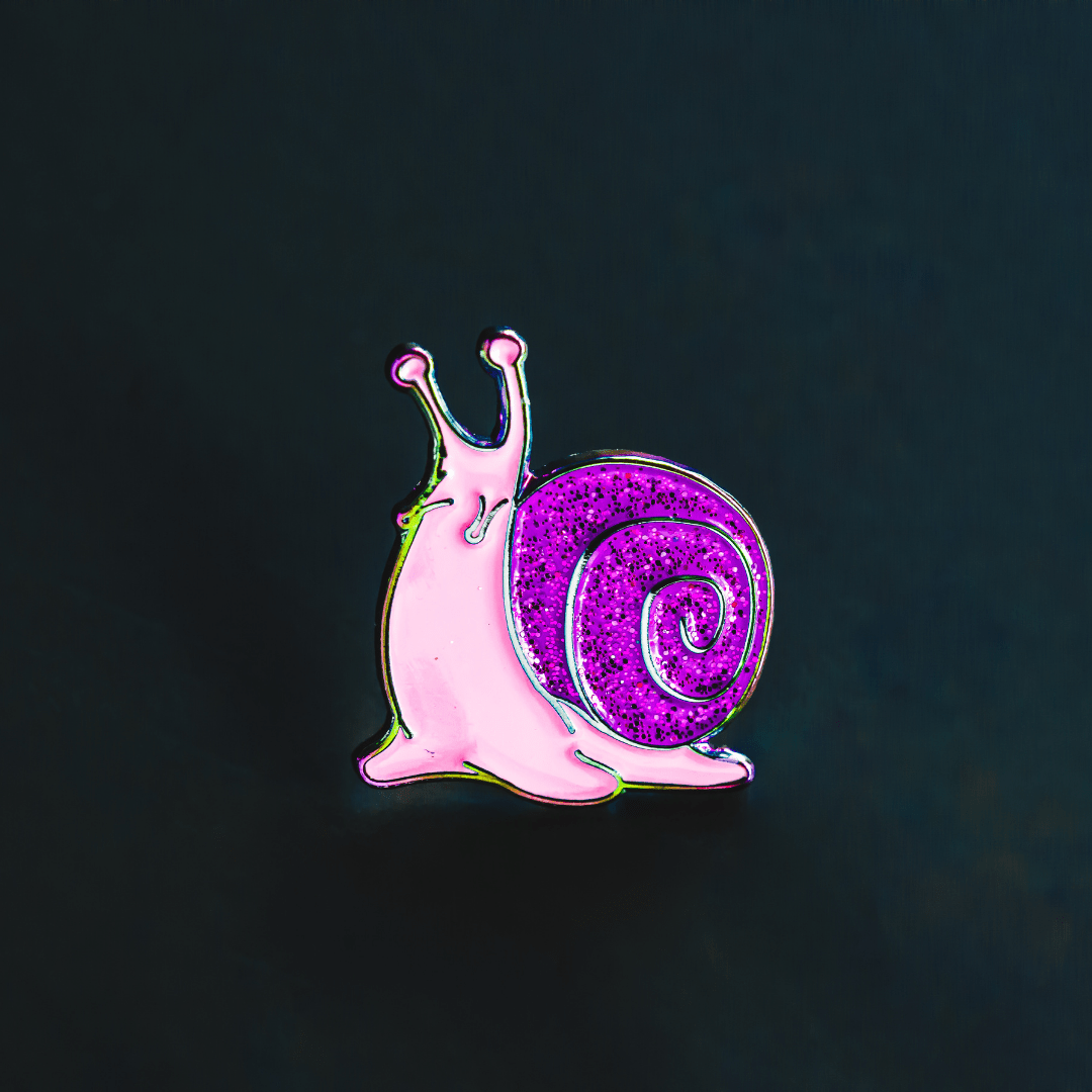Pink and Purple Snail Enamel Pin