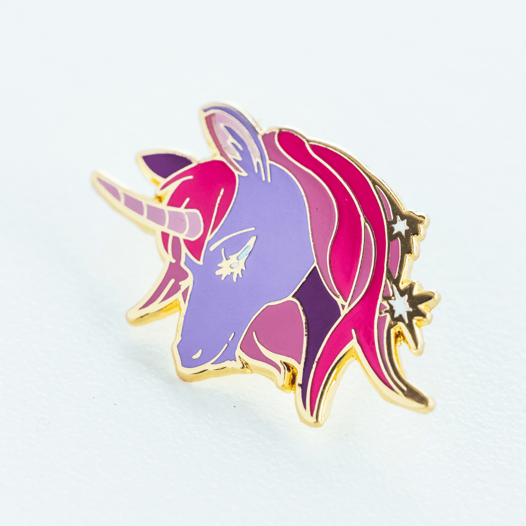 Purple and Pink Unicorn Enamel Pin