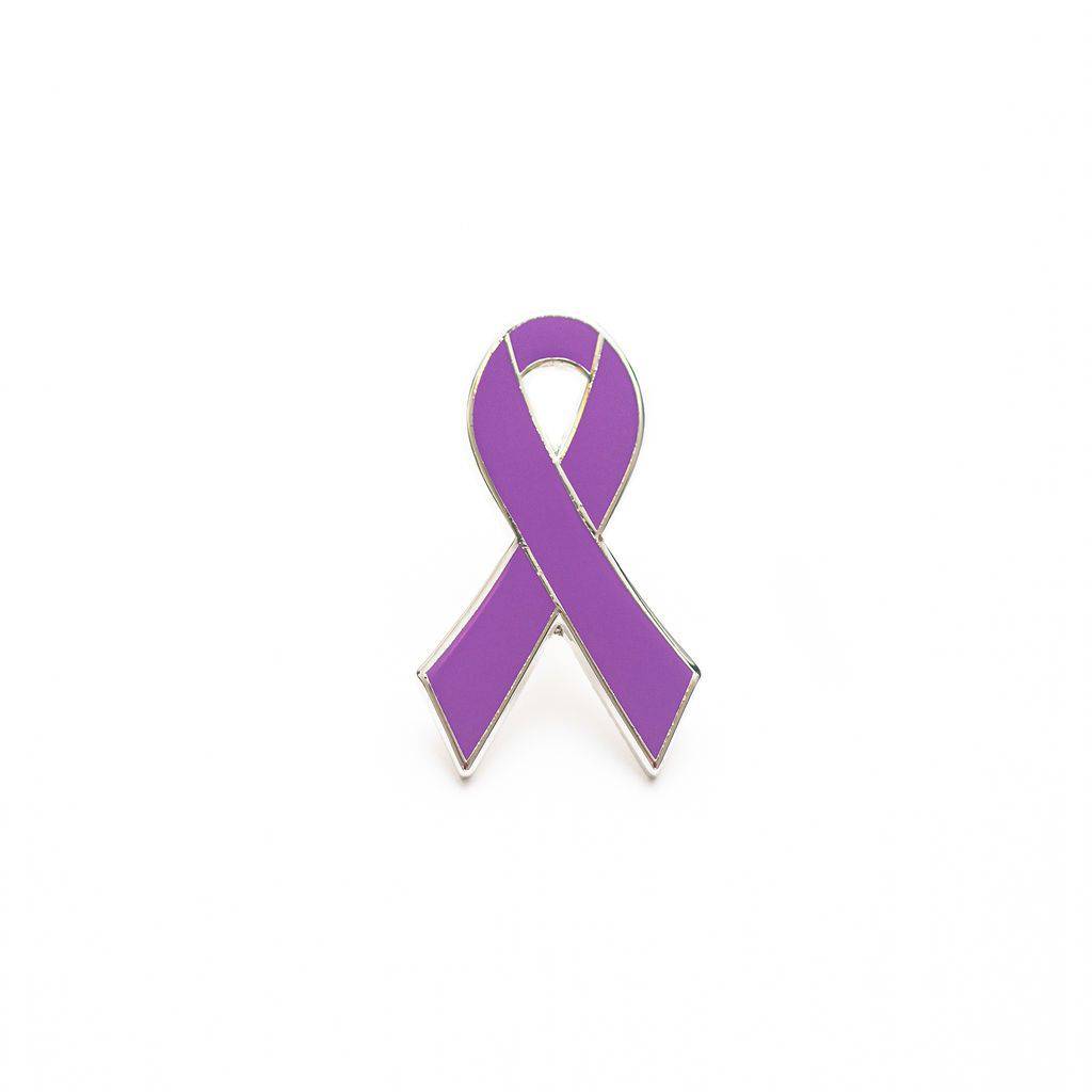 Purple Awareness Ribbon Enamel Pin