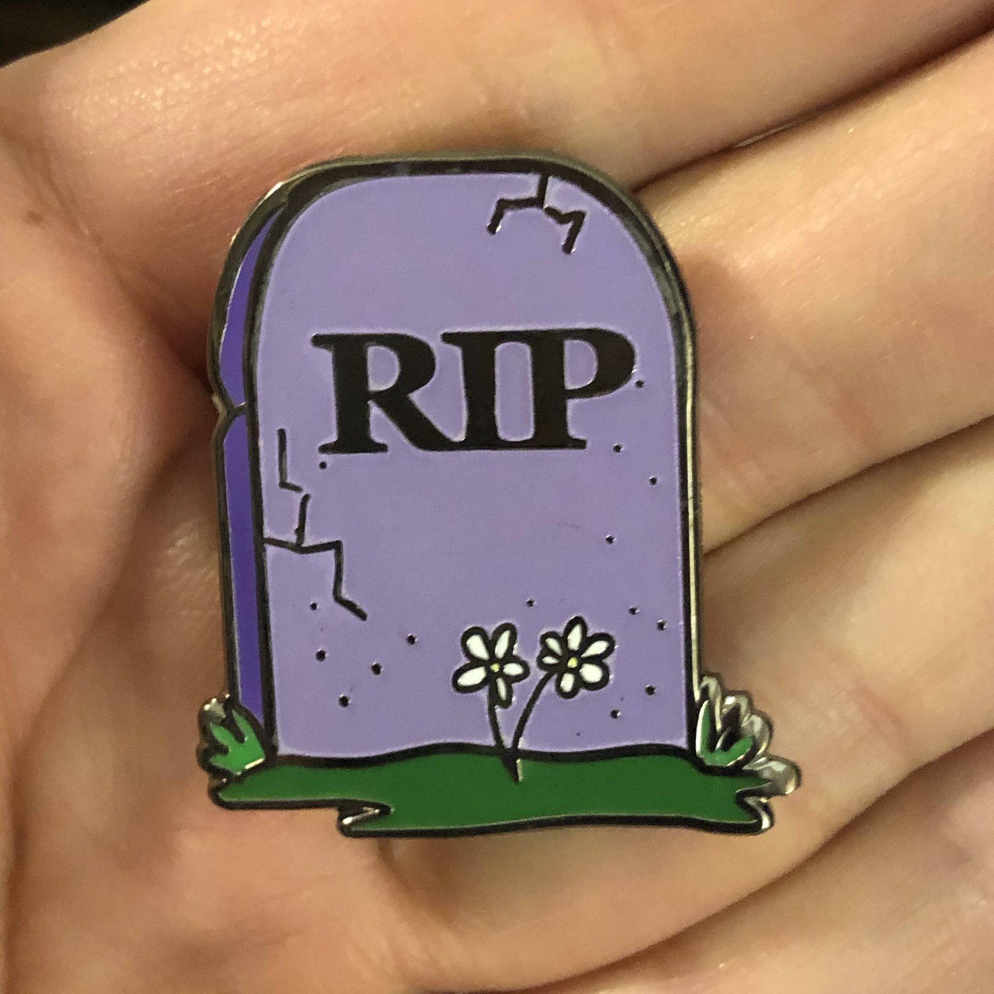Purple Headstone Enamel Pin