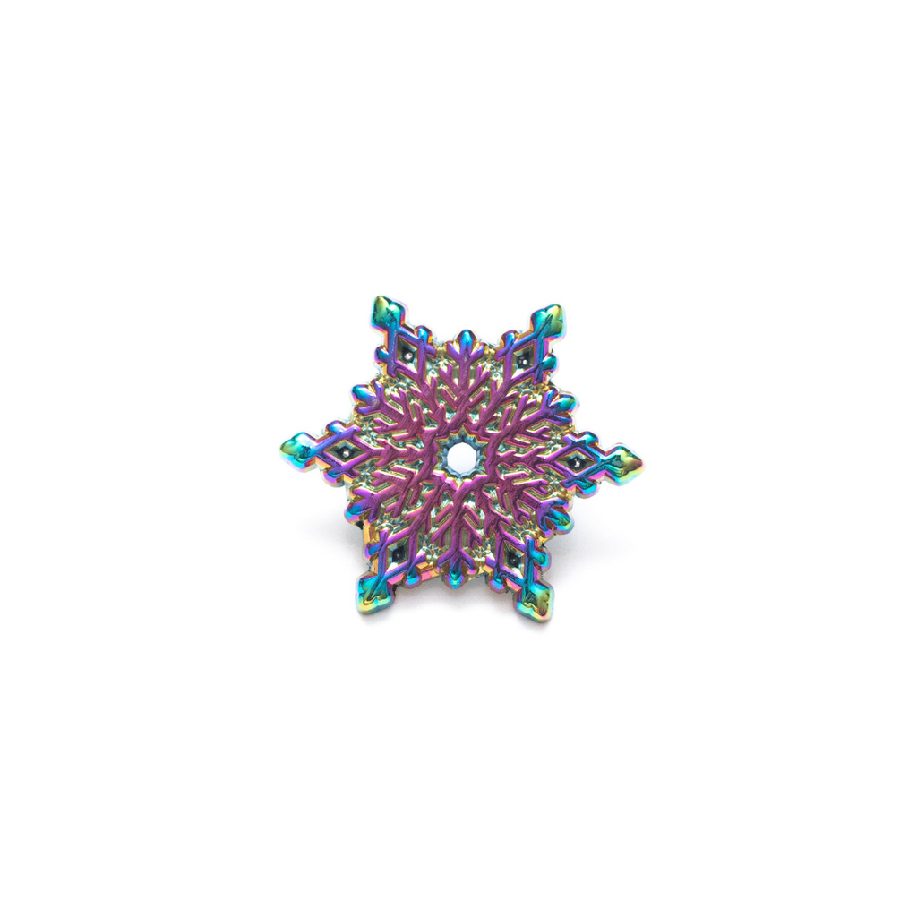 Rainbow Metal Snowflake Enamel Pin