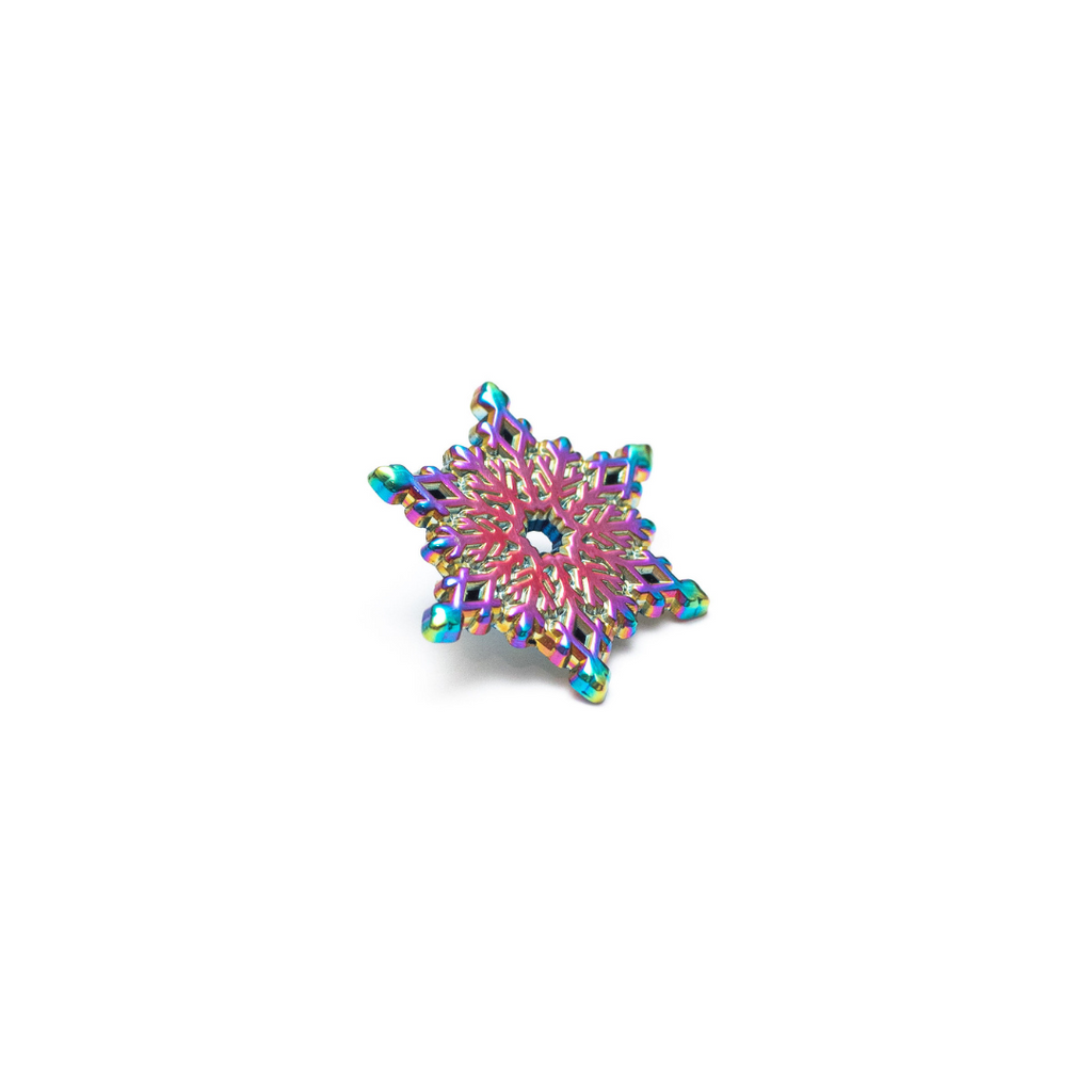 Rainbow Metal Snowflake Enamel Pin
