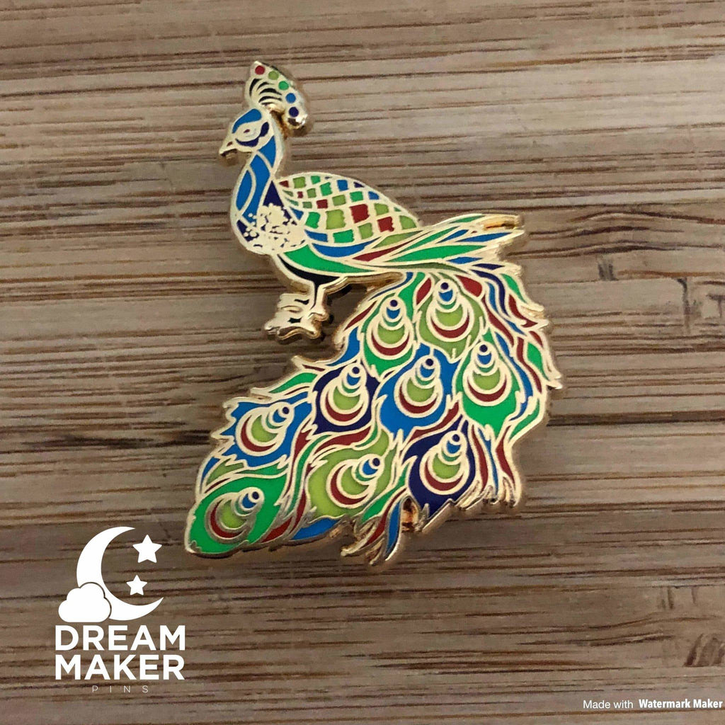 Rainbow Peacock Enamel Pin