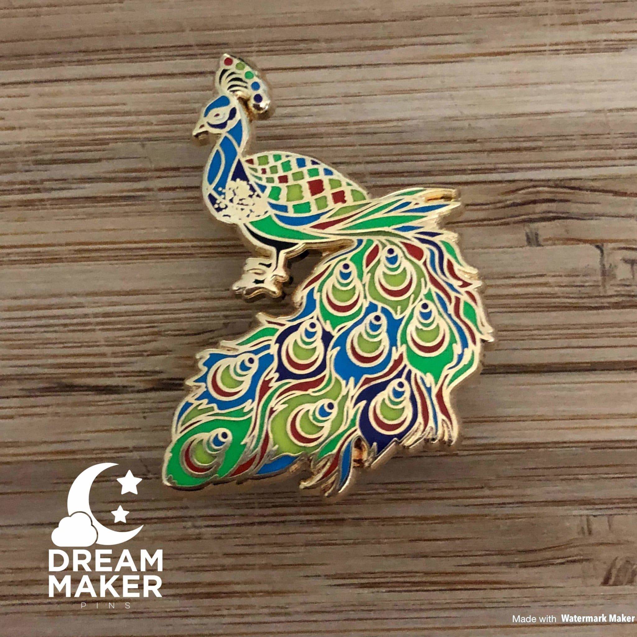 Rainbow Peacock Enamel Pin