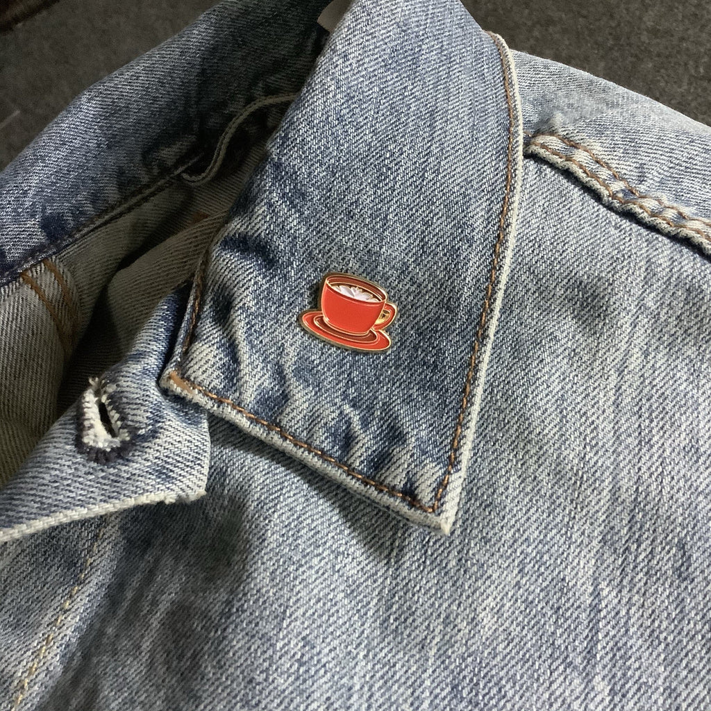 Red Coffee Cup Enamel Pin