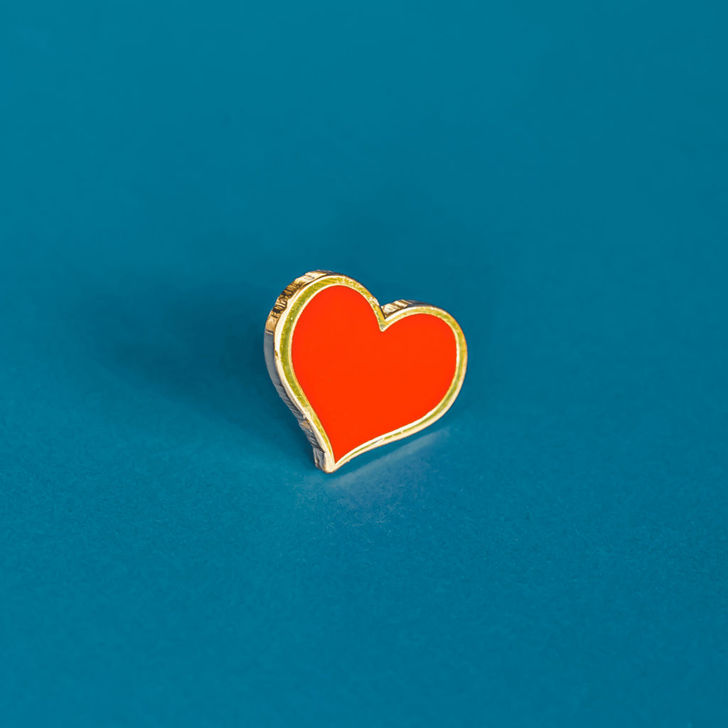 Red Heart Enamel Pin – ½-inch Subtle Accent (Also in 1, ¾ and ¼-inch)