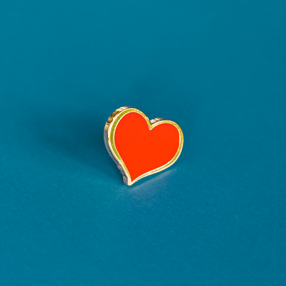 Red Heart Enamel Pin – ½-inch Subtle Accent (Also in 1, ¾ and ¼-inch)