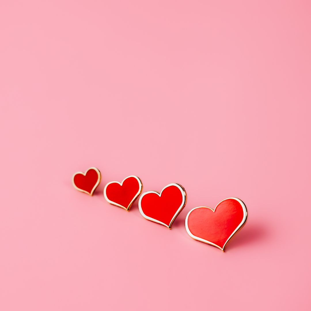 Red Heart Enamel Pin – ¼-inch Mini Size (Also in 1, ¾ and ½-inch)