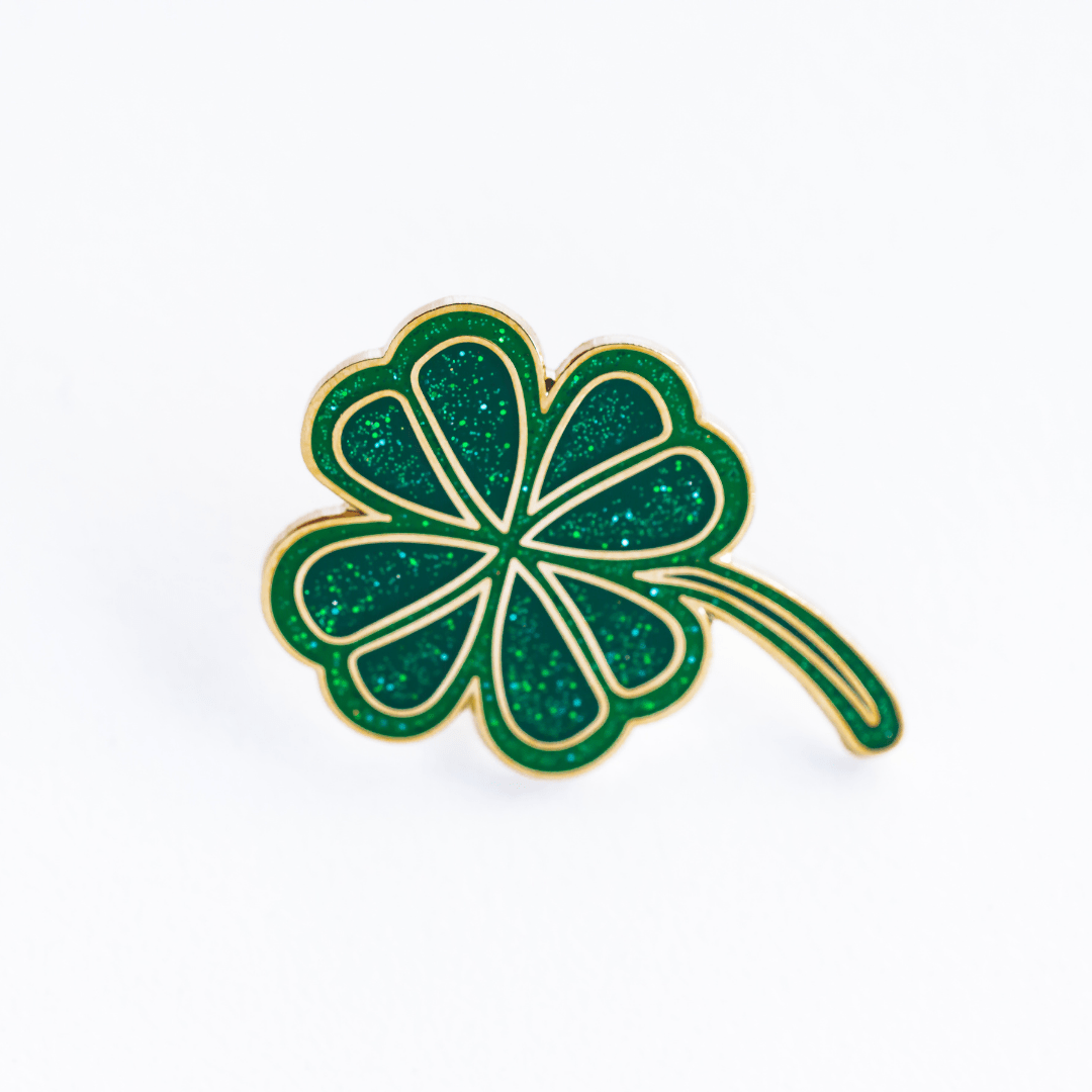 Shamrock with Glitter Enamel Pin