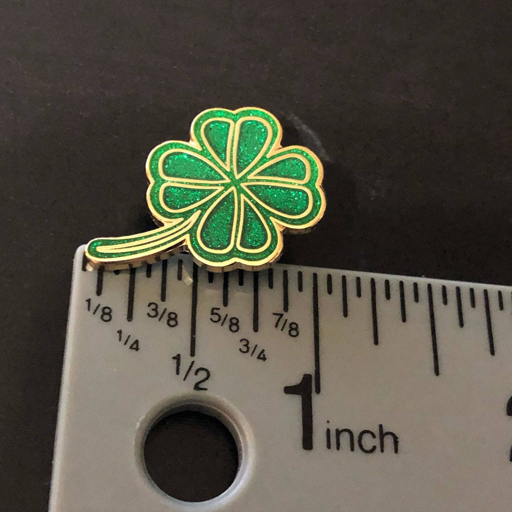 Small Glitter Shamrock Enamel Pin