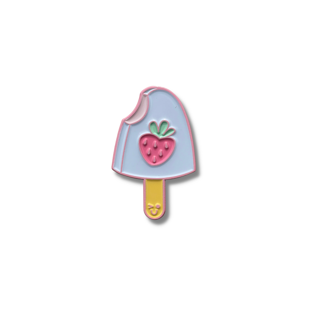 Strawberry Ice Cream Bar Enamel Pin Created by Addison, Age 11
