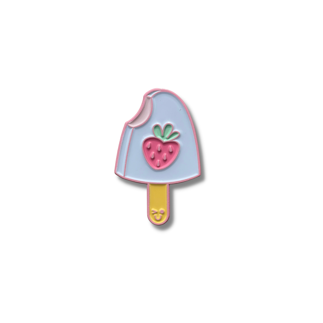 Strawberry Ice Cream Bar Enamel Pin Created by Addison, Age 11