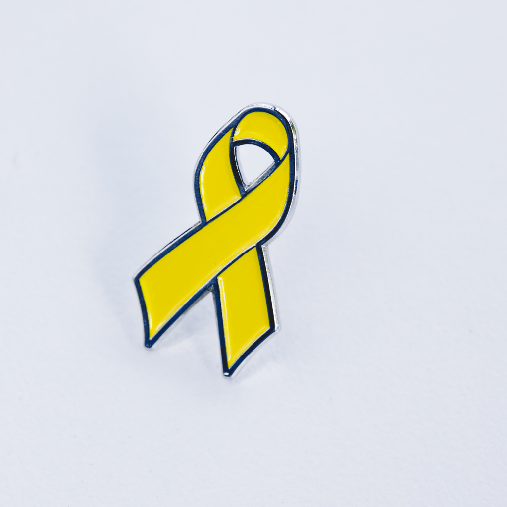 Soft Enamel Yellow Awareness Ribbon Enamel Pin