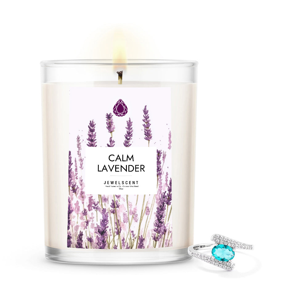 Calm Lavender 18oz Home Jewelry Candle