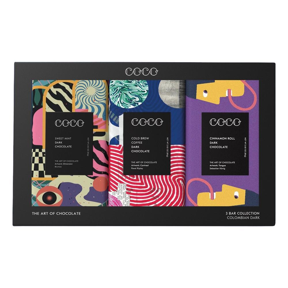 COCO Chocolatier - '3 Bar Collection' Dark Chocolate Gift Set (3x80G)