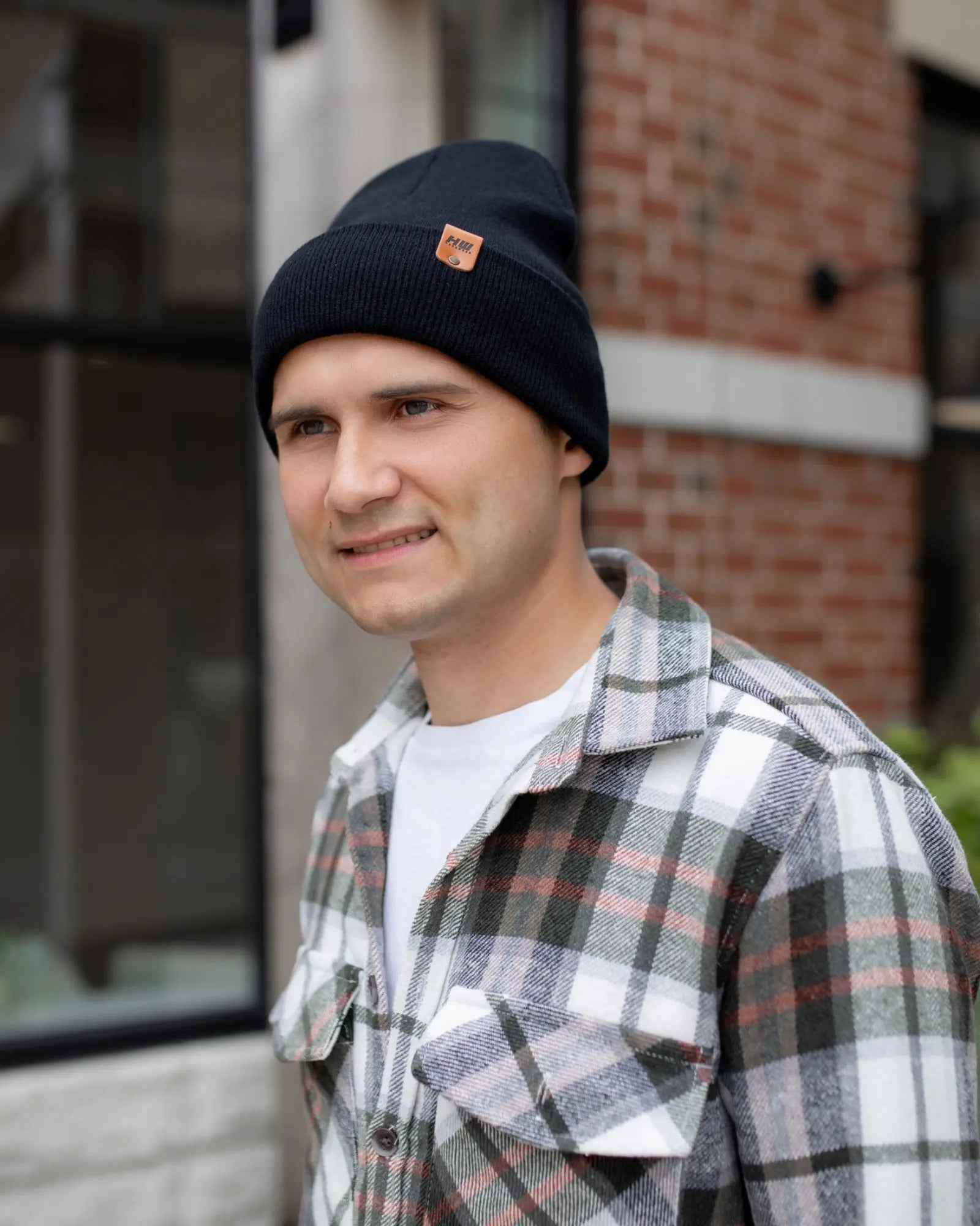 HAAKWEAR Midnight Black Beanie Hat - Classic Cuffed Knit - Made in USA