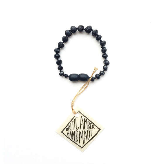 Raw Black Baltic Sea Amber || Anklet or Bracelet